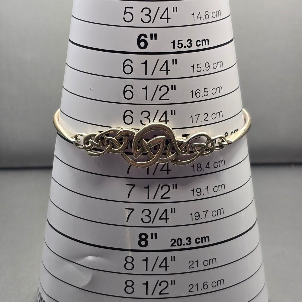 VTG Sterling Silver 925 Celtic Knot Bracelet 7" Hinged Design 10.33g - Picture 8 of 11